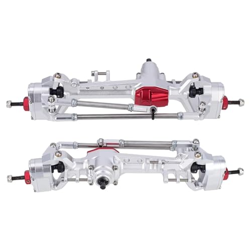 MGHGFYTAS RC Achse Set Kompatibel Mit SCX10 III AR45P 1/10 RC-Auto-Crawler CNC-Aluminiumlegierung Vorne Hinten Portalachse Upgrade-Teile(Silver,Front and Rear) von MGHGFYTAS