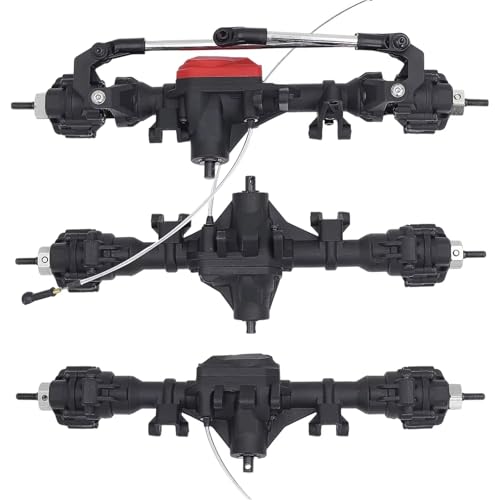 MGHGFYTAS RC Achse Set Kompatibel Mit TRX-4 6WD 1:10 RC Crawler Upgrade Komplette Vorder- Und Hinterachsdifferential-Portalachse Mit T-Lock Und Hoher Bodenfreiheit(Front Middle Rear) von MGHGFYTAS
