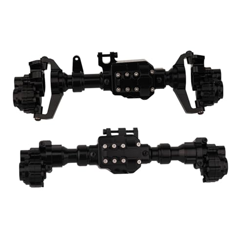 MGHGFYTAS RC Achse Set Kompatibel Mit TRX-4 Für Defender Für Bronco G500 1/10 RC Crawler Upgrade-Teile Aluminium-Portal Vorne Mitte Hinterachse Gehäuse(Black,Front and Rear) von MGHGFYTAS