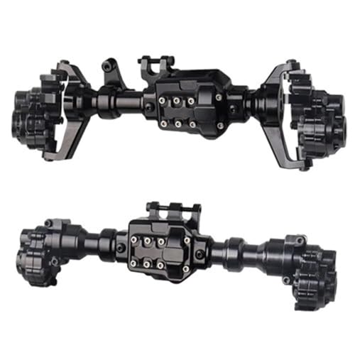 MGHGFYTAS RC Achse Set Kompatibel Mit TRX-4 Für TRX6 1/10 RC Crawler Car Achsen Upgrade-Teile Aluminium-Portalachsengehäuse Vorne Und Hinten(Black,Front and Rear) von MGHGFYTAS