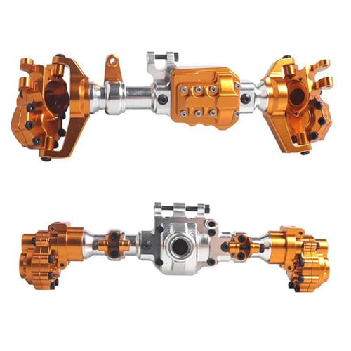 MGHGFYTAS RC Achse Set Kompatibel Mit TRX-4 Für TRX6 1/10 RC Crawler Car Achsen Upgrade-Teile Aluminium-Portalachsengehäuse Vorne Und Hinten(Yellow,Front and Rear) von MGHGFYTAS