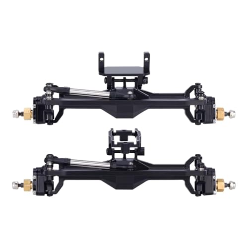 MGHGFYTAS RC Achse Set Kompatibel Mit TRX4M 1/18 RC Crawler Achsen-Upgradeteile + 10mm Diamant CNC-Portalachsen Mit Lay-Down-Servo-Halterungen(Black) von MGHGFYTAS