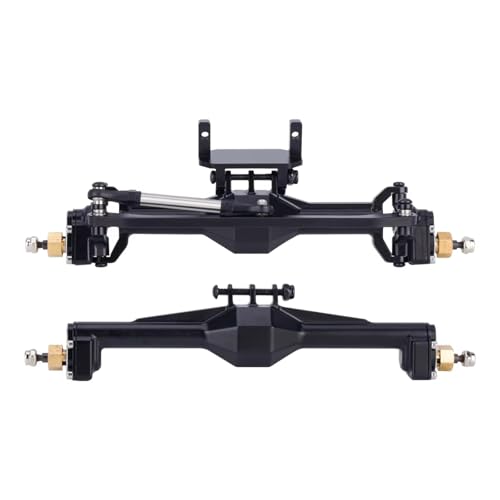 MGHGFYTAS RC Achse Set Kompatibel Mit TRX4M 1/18 RC Crawler Achsen-Upgradeteile + 10mm Diamant CNC-Portalachsen Mit Lay-Down-Servohalterung Und Verbindungen(Black) von MGHGFYTAS