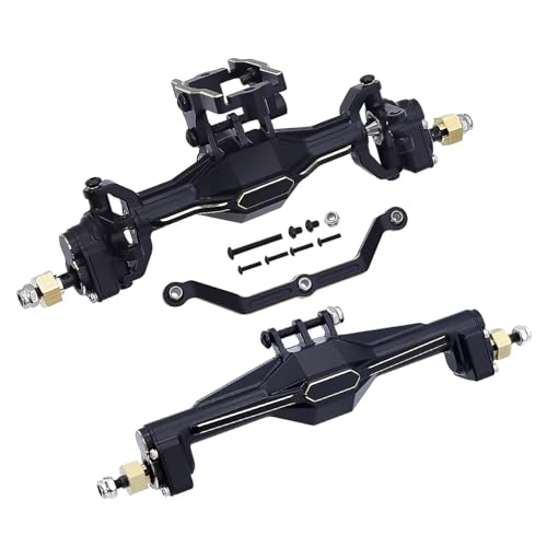 MGHGFYTAS RC Achse Set Kompatibel Mit TRX4M 1/18 RC Crawler-Upgrade-Teile, Messing-Vorder- Und Hinterportalachse, Upgrade-Bodenfreiheit + 5,5 Mm(Front and Rear) von MGHGFYTAS