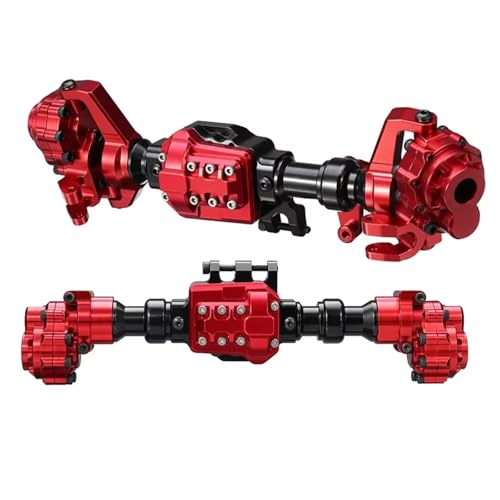 MGHGFYTAS RC Achse Set Kompatibel Mit Trxs Für TRX-4 Für Defender Für Bronco G500 1/10 RC Crawler Upgrade-Teile Aluminium-Portalachsengehäuse(Red) von MGHGFYTAS