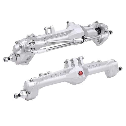 MGHGFYTAS RC Achse Set Kompatibel Mit Vanquish Für VS4-10 Für Phoenix F10 1/10 RC Crawler Auto, DIY-Upgrade-Teile, Aluminium-Vorder- Und Hinterachse, Komplettset(Silver) von MGHGFYTAS