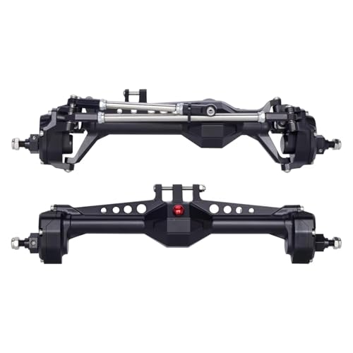 MGHGFYTAS RC Achse Set Kompatibel Mit Vanquish VS4-10, Für Phoenix F10, Für LCG, Für Chassis 1/10 RC Crawler Upgrade-Teile, Bearbeitete Aluminium-Vorder- Und Hinterportalachse(Black,Front and Rear) von MGHGFYTAS