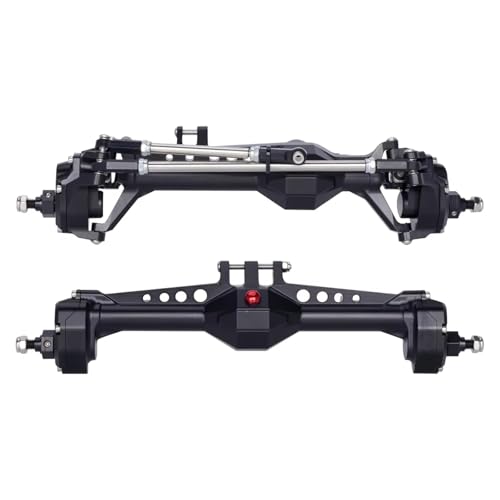 MGHGFYTAS RC Achse Set Kompatibel Mit Vanquish VS4-10 Für Axial 1/10 RC Crawler-Teile, CNC-Bearbeitung, Hochfestes Aluminium, Vorder- Und Hinterportalachse, Komplettset(Black,Front and Rear) von MGHGFYTAS