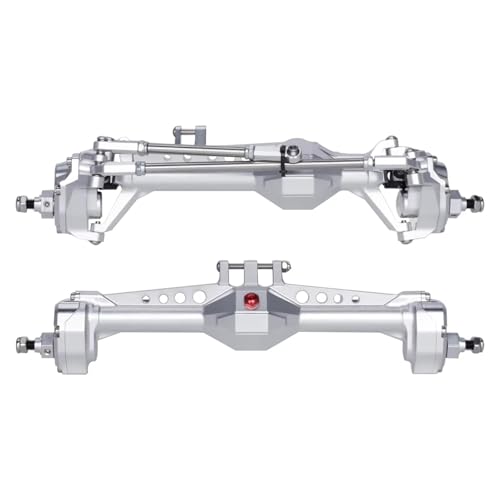 MGHGFYTAS RC Achse Set Kompatibel Mit Vanquish VS4-10 Für Axial 1/10 RC Crawler-Teile, CNC-Bearbeitung, Hochfestes Aluminium, Vorder- Und Hinterportalachse, Komplettset(Silver,Front and Rear) von MGHGFYTAS