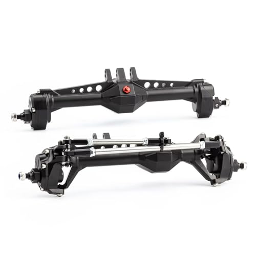 MGHGFYTAS RC Achse Set Kompatibel Mit Vanquish VS4-10 Für Axial 1/10 RC Crawler-Teile. Hochfeste CNC-Bearbeitung Aus Aluminium, Vorder- Und Hinterportalachse(Black) von MGHGFYTAS