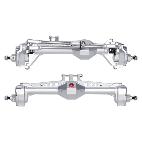 MGHGFYTAS RC Achse Set Kompatibel Mit Vanquish VS4-10 Für Axial 1/10 RC Crawler-Teile. Hochfeste CNC-Bearbeitung Aus Aluminium, Vorder- Und Hinterportalachse(Silver) von MGHGFYTAS