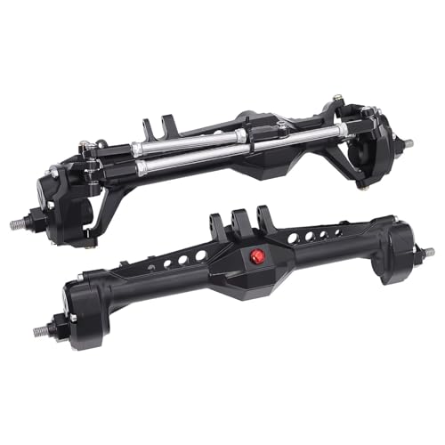 MGHGFYTAS RC Achse Set Kompatibel Mit Vanquish VS4-10 Für Phoenix F10, Aluminium-Portalachse Vorne Und Hinten, Komplettset, 1/10 RC Crawler, Für Chassis, DIY-Upgrade-Teile(Black,Front and Rear) von MGHGFYTAS