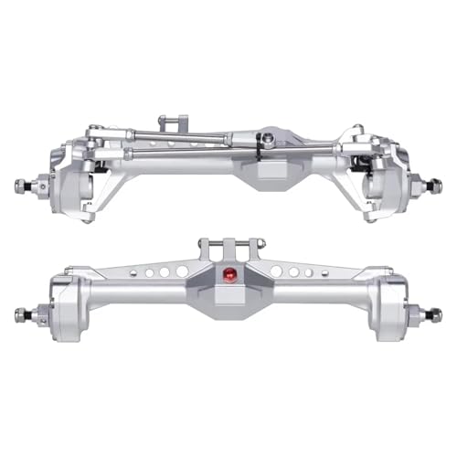 MGHGFYTAS RC Achse Set Kompatibel Mit Vanquish VS4-10 Für Phoenix F10 1/10 RC Crawler Für LCG Für Chassis CNC-Vorder- Und Hinterportalachse, Komplettes Set, Upgrade-Teile(Silver,Front and Rear) von MGHGFYTAS