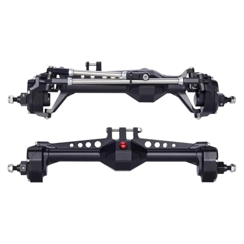 MGHGFYTAS RC Achse Set Kompatibel Mit Vanquish VS4-10 Für Phoenix F10 Für LCG Für Chassis 1/10 RC Crawler Upgrade-Teile Aluminiumlegierung Vorder- Und Hinterportalachse(Black,Front and Rear) von MGHGFYTAS