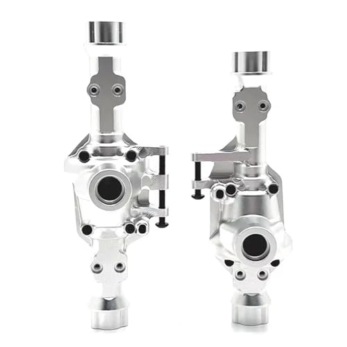 MGHGFYTAS RC Achse Set Kompatibel Mit WLtoys 104006-104026 1/10 RC-Car, CNC-präzisionsgefertigtes Metall-Upgrade-Achsgehäuse-Set, Zubehör(Silver,Front and Rear) von MGHGFYTAS