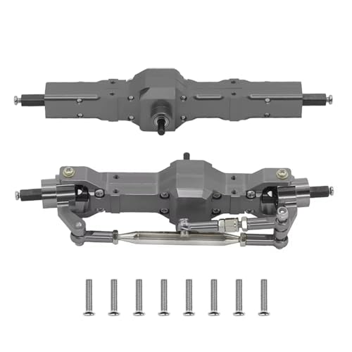 MGHGFYTAS RC Achse Set Kompatibel Mit WPL 1/10 C74 1/16 C14 C24 C34 C54 B14 B24 Für Feiyu RC-Auto-Ersatzteilzubehör Metall-Upgrade Vorder- Und Hinterachse(Black) von MGHGFYTAS