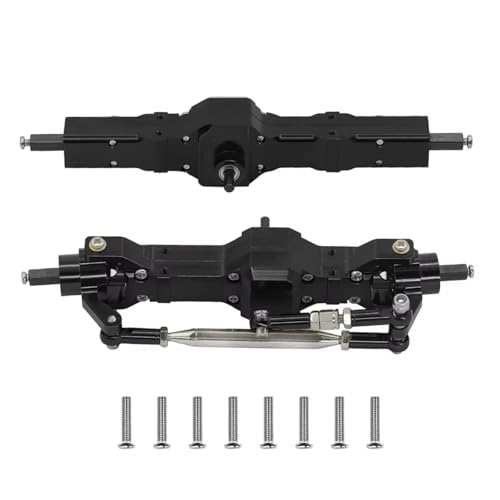 MGHGFYTAS RC Achse Set Kompatibel Mit WPL 1/10 C74 1/16 C14 C24 C34 C54 B14 B24 Für Feiyu RC-Auto-Ersatzteilzubehör Metall-Upgrade Vorder- Und Hinterachse(Black) von MGHGFYTAS