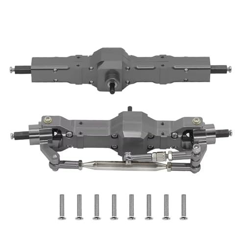MGHGFYTAS RC Achse Set Kompatibel Mit WPL 1/10 C74 1/16 C14 C24 C34 C54 B14 B24 Für Feiyu RC-Auto-Ersatzteilzubehör Metall-Upgrade Vorder- Und Hinterachse(Gray) von MGHGFYTAS