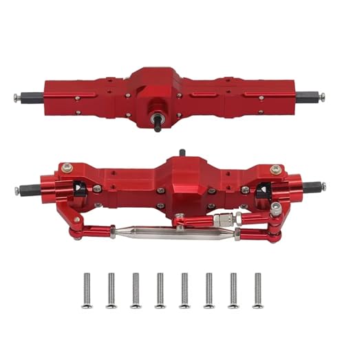 MGHGFYTAS RC Achse Set Kompatibel Mit WPL 1/10 C74 1/16 C14 C24 C34 C54 B14 B24 Für Feiyu RC-Auto-Ersatzteilzubehör Metall-Upgrade Vorder- Und Hinterachse(Red) von MGHGFYTAS