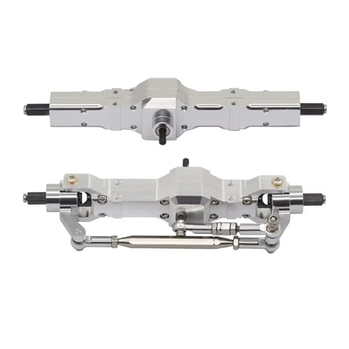 MGHGFYTAS RC Achse Set Kompatibel Mit WPL 1/10 C74 1/16 C14 C24 C34 C54 B14 B24 Für Feiyu RC-Auto-Ersatzteilzubehör Metall-Upgrade Vorder- Und Hinterachse(Silver) von MGHGFYTAS