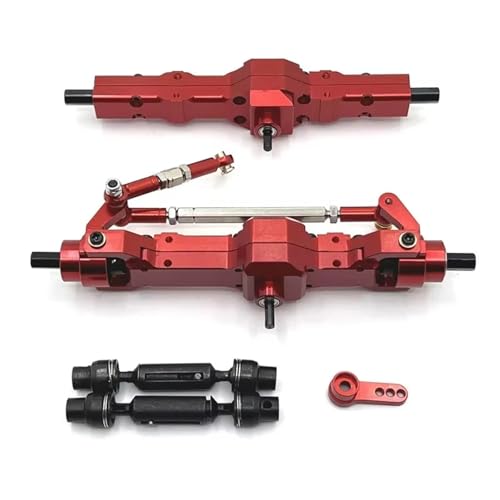 MGHGFYTAS RC Achse Set Kompatibel Mit WPL 1/10 C74 1/16 C14 C24 C34 C54 B14 B24 Metall-Vorder- Und Hinterachse Und Antriebswellensatz RC-Auto-Upgrade-Teile Zubehör(Red) von MGHGFYTAS