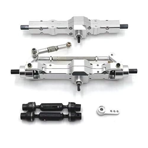 MGHGFYTAS RC Achse Set Kompatibel Mit WPL 1/10 C74 1/16 C14 C24 C34 C54 B14 B24 Metall-Vorder- Und Hinterachse Und Antriebswellensatz RC-Auto-Upgrade-Teile Zubehör(Silver) von MGHGFYTAS