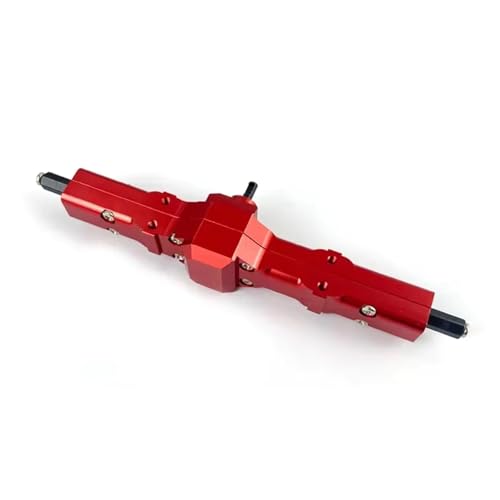 MGHGFYTAS RC Achse Set Kompatibel Mit WPL C14 C24 B14 B24 B16 B36 1/16 RC-Auto-LKW Für Rock Crawler-Teilezubehör, Metall, Vorne, Mitte, Hinten, Brückenachse(Red,Rear) von MGHGFYTAS