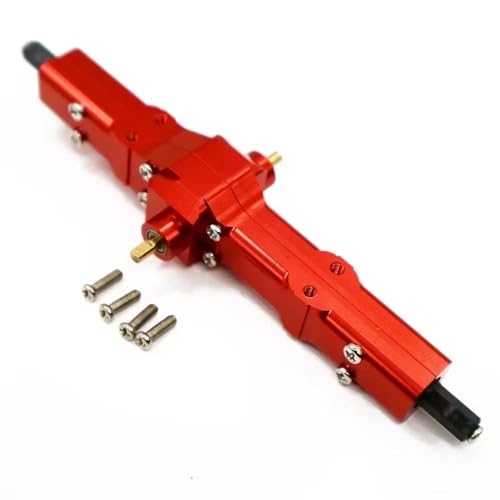 MGHGFYTAS RC Achse Set Kompatibel Mit WPL C14 C24 B14 B24 B16 B36 1/16 RC-Auto-LKW Für Rock Crawler Trucks Teile Metall Vorne Hinten Mittelbrücke Achse(Red,Middle) von MGHGFYTAS