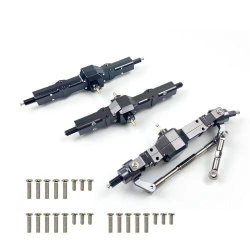 MGHGFYTAS RC Achse Set Kompatibel Mit WPL C14 C24 B14 B24 B16 B36 1/16 RC-Auto-LKW Für Rock Crawler Trucks Teile Metall Vorne Hinten Mittelbrücke Achse(Titanium,Front Rear Middle) von MGHGFYTAS