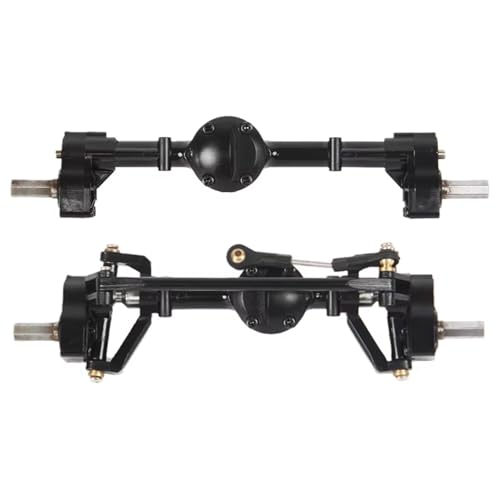 MGHGFYTAS RC Achse Set Kompatibel Mit WPL C14 C24 C24-1 C34 C44 B14 B24 1/16 RC-Auto-Upgrade-Teile, Portalachse Vorne Und Hinten Mit Metallantriebswelle(Black) von MGHGFYTAS