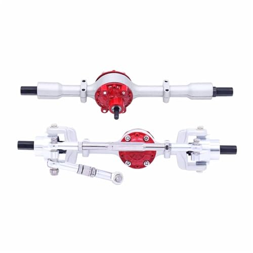 MGHGFYTAS RC Achse Set Kompatibel Mit WPL C14 C24 C34 C44 B14 B24 1/16 RC-Auto, 1 Paar Vorder- Und Hinterachsensatz Aus Metall, Upgrade-Teilezubehör(Silver) von MGHGFYTAS