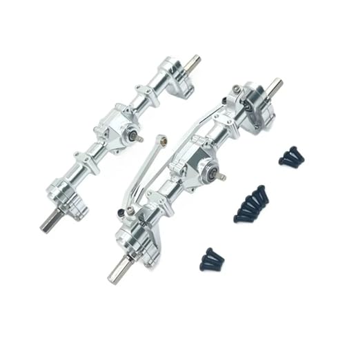 MGHGFYTAS RC Achse Set Kompatibel Mit WPL C14 C24 C34 C44 C54 C64 C74 B14 B24 1/16 RC-Autoteilen, Verbesserte Metall-Türbrücken Vorne Und Hinten(Silver) von MGHGFYTAS