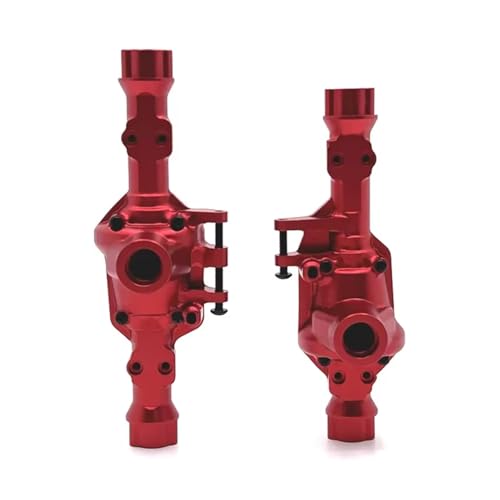 MGHGFYTAS RC Achse Set Kompatibel Mit Wltoys 104006 104010 104020 104026 1/10 RC Auto Metall Vorderachse Hinterachse Gehäuse Upgrade Teile Zubehör(Red,Front and Rear) von MGHGFYTAS