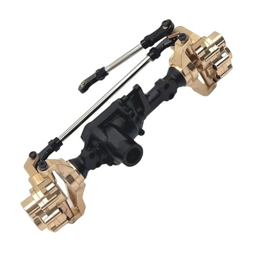MGHGFYTAS RC Achse Set Kompatibel Mit Wltoys 104006 104010 104020 104026 1/10 RC-Auto-Upgrade-Teile Zubehör Vorne Hinten Messing Portal Achse Getriebe(Black,Front) von MGHGFYTAS