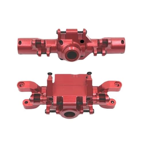 MGHGFYTAS RC Achse Set Kompatibel Mit ZP1001 ZP1002 ZP1003 ZP1004 1/10 RC-Autoteilzubehör, 2 Stück Vorder- Und Hinterachsgehäuse Aus Aluminiumlegierung(Red) von MGHGFYTAS