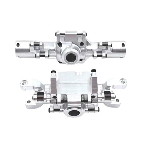 MGHGFYTAS RC Achse Set Kompatibel Mit ZP1001 ZP1002 ZP1003 ZP1004 1/10 RC-Autoteilzubehör, 2 Stück Vorder- Und Hinterachsgehäuse Aus Aluminiumlegierung(Silver) von MGHGFYTAS