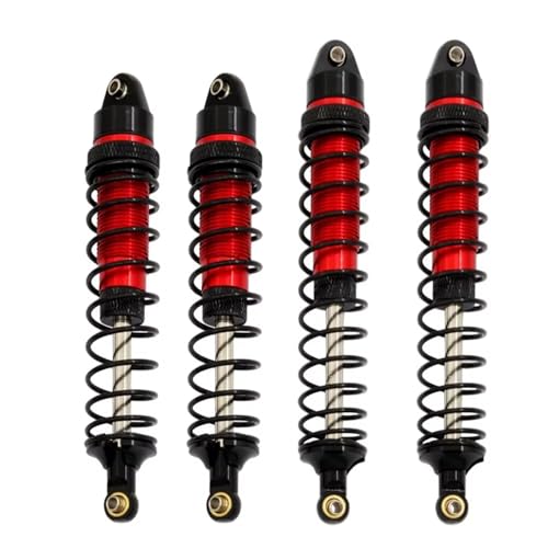 MGHGFYTAS RC Auto Dämpfer Kompatibel Mit Arrma Für SENTON Für Granite Für Typhon Für Rock 1/10 RC Car Upgrade-Teile Metall Vorne Und Hinten Stoßdämpfer Dämpfer(Red,1set) von MGHGFYTAS