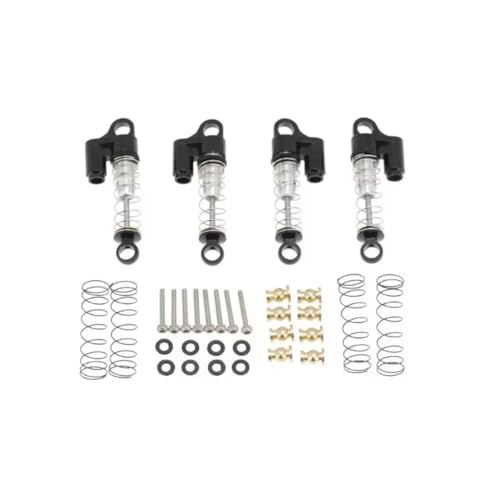 MGHGFYTAS RC Auto Dämpfer Kompatibel Mit Axial Für SCX24 90081 1/24 RC Crawler Autozubehör, Metall-Stoßdämpfer-Dämpfer-Upgrade-Teile(Black) von MGHGFYTAS