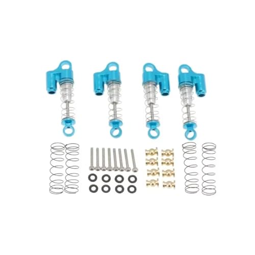 MGHGFYTAS RC Auto Dämpfer Kompatibel Mit Axial Für SCX24 90081 1/24 RC Crawler Autozubehör, Metall-Stoßdämpfer-Dämpfer-Upgrade-Teile(Blue) von MGHGFYTAS