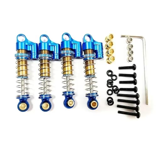 MGHGFYTAS RC Auto Dämpfer Kompatibel Mit FMS Für FCX24 1/24 Rc Auto, Hydraulische Metall-Stoßdämpfer-Upgrade-Teile(Blue) von MGHGFYTAS