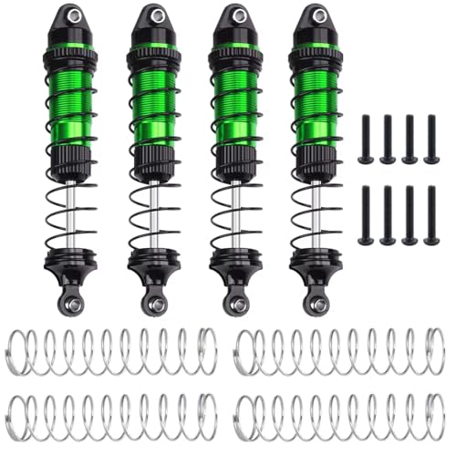 MGHGFYTAS RC Auto Dämpfer Kompatibel Mit Losi Für Mini Für LMT 1/18 RC-Auto Monster Truck Upgrade-Teile Zubehör 1Set Aluminiumlegierung Öl Stoßdämpfer(Green) von MGHGFYTAS