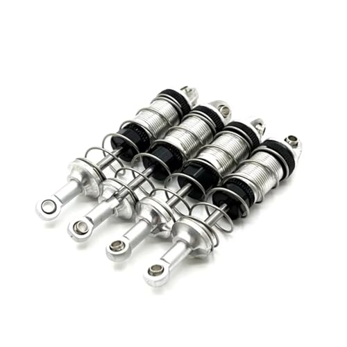 MGHGFYTAS RC Auto Dämpfer Kompatibel Mit MJX 16207 16208 16209 16210 H6 RC-Auto-Upgrade-Zubehörteile Metall-Hydraulikstoßdämpfer Vorne Und Hinten(Silver) von MGHGFYTAS