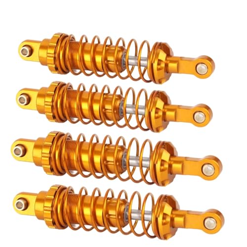 MGHGFYTAS RC Auto Dämpfer Kompatibel Mit MJX Für Hyper Für Go 14209 14210 14510B 1/14 RC Auto Upgrade-Teile 4-teilig Stoßdämpfer Aus Aluminiumlegierung(Yellow) von MGHGFYTAS