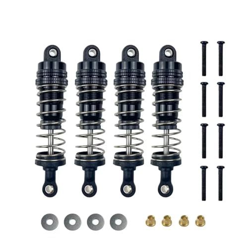 RC Auto Dämpfer Kompatibel Mit MN MN86K MN86KS MN86 1/12 RC Auto Upgrade Spielzeug Zubehör 4 Stück Metall Stoßdämpfer Dämpfer(Black) von MGHGFYTAS
