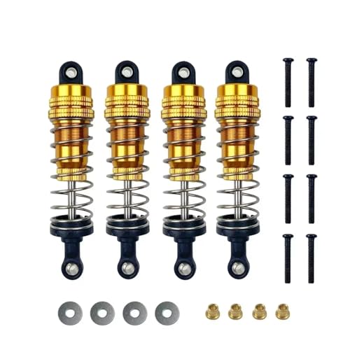 MGHGFYTAS RC Auto Dämpfer Kompatibel Mit MN MN86K MN86KS MN86 1/12 RC Auto Upgrade Spielzeug Zubehör 4 Stück Metall Stoßdämpfer Dämpfer(Yellow) von MGHGFYTAS