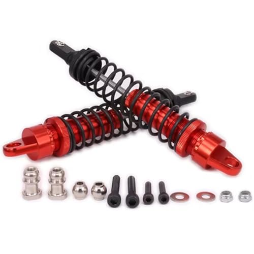 MGHGFYTAS RC Auto Dämpfer Kompatibel Mit Redcat 1/5 RC-Auto Für Buggy-Zubehörteile, 2 Stück, Aluminium, 188 Mm, Ölgefüllter Typ, Langer Stoßdämpfer Vorne(Red) von MGHGFYTAS