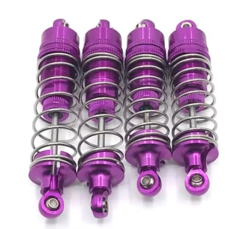 MGHGFYTAS RC Auto Dämpfer Kompatibel Mit WLtoys 104001 104002 RC-Auto-Upgrade-Modifikationszubehörteilen, Metall-Ölstoßdämpfer Vorne Und Hinten(Purple) von MGHGFYTAS