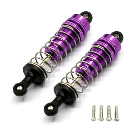 MGHGFYTAS RC Auto Dämpfer Kompatibel Mit WLtoys 144001 1316 1/14 Rc Auto Metall Zubehör Vorne Hinten Stoßdämpfer 80MM Teile(Purple) von MGHGFYTAS