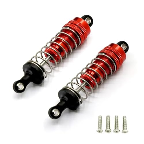 RC Auto Dämpfer Kompatibel Mit WLtoys 144001-1316 1/14 Rc Auto Metallzubehör Vorne Hinten Stoßdämpfer 80MM Teile(Red) von MGHGFYTAS