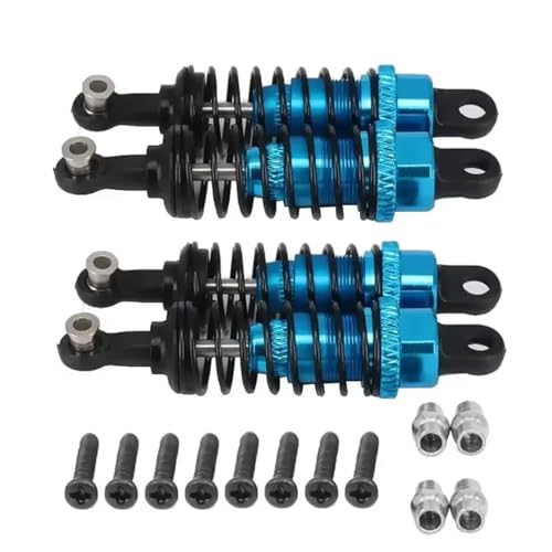 RC Auto Dämpfer Kompatibel Mit WLtoys A959 A969 A979 K929 1/18 RC Auto Upgrade Teile 4 Stück Metall Stoßdämpfer Montiert Ersatz(Blue) von MGHGFYTAS